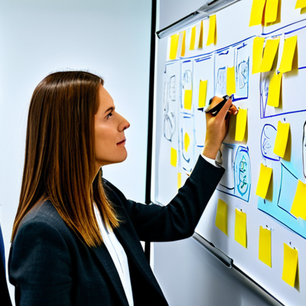 **

A team brainstorming ideas in a modern office setting. Participants are actively engaged, writing on whiteboards and using sticky notes. The atmosphere is collaborative and creative. Everyone is fully clothed in professional attire, safe for work, appropriate content, professional, perfect anatomy, natural proportions, well-formed hands, proper finger count.

**