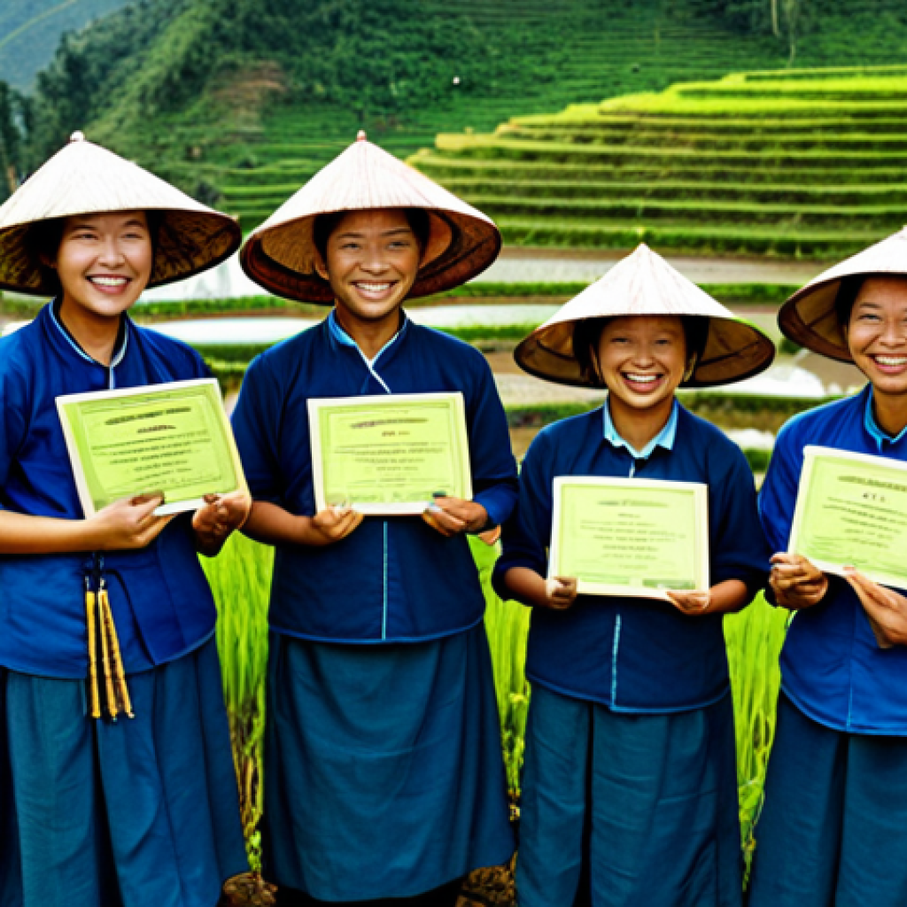 디자인 씽킹과 지속 가능한 발전 목표 SDGs - **Community Tourism Project in Sa Pa:** "A group of fully clothed, smiling locals and tourists colla...