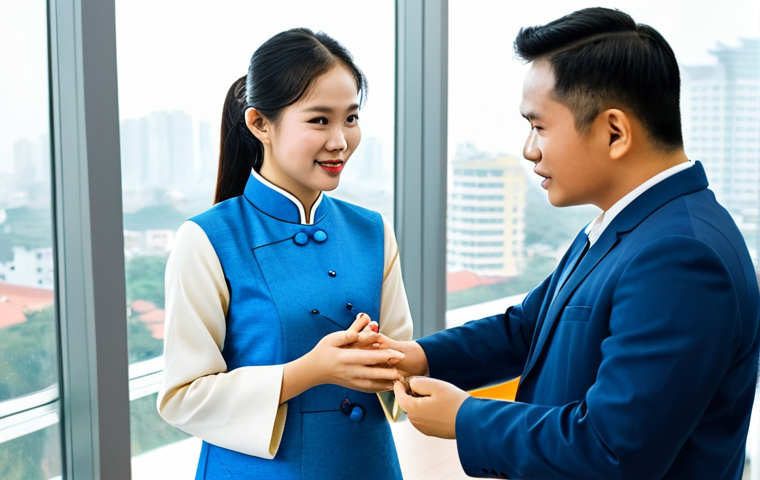 디자인 씽킹 프로세스에서의 프로토타입 제작 - **

"A Vietnamese architect, fully clothed in professional attire, reviewing blueprints on a constru...