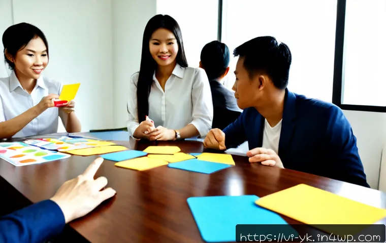 디자인 씽킹과 비즈니스 전략의 통합 - Photorealistic strategic workshop in a modern Ho Chi Minh City office, a diverse Vietnamese business...